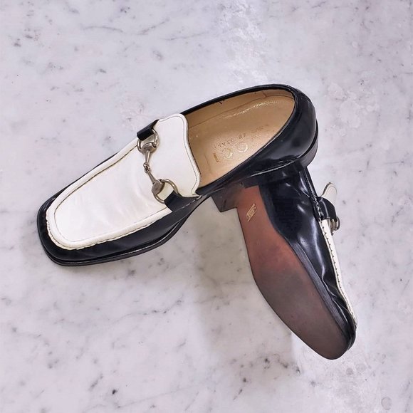 Gucci Horsebit Loafers Vintage 1996 Two-Tone Black & White, M Sz 5.5 D; W Sz 7 - Picture 7 of 16